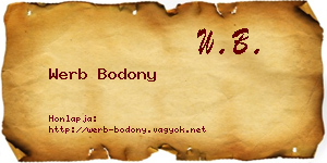Werb Bodony névjegykártya